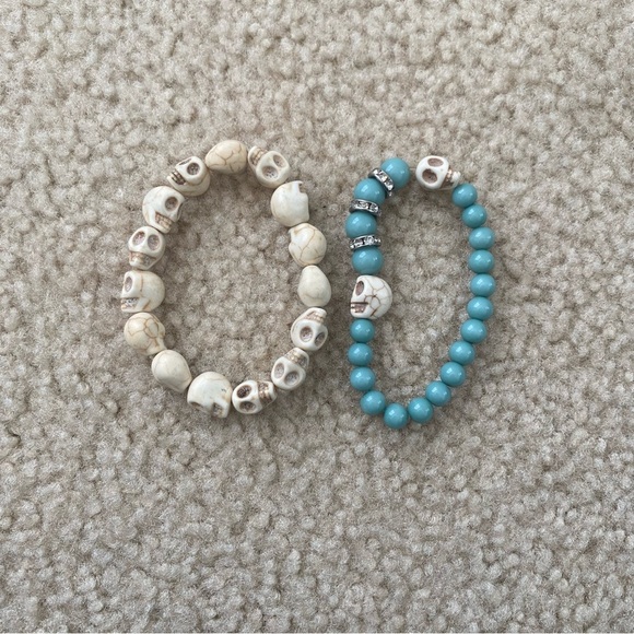 Women’s Set of Two Skeleton Elastic Bracelets - Picture 3 of 3